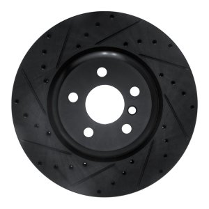 BMW 430I Brake Rotor (1) - Rear Left - R1 Concepts - Drilled & Slotted - Black - `16-`25